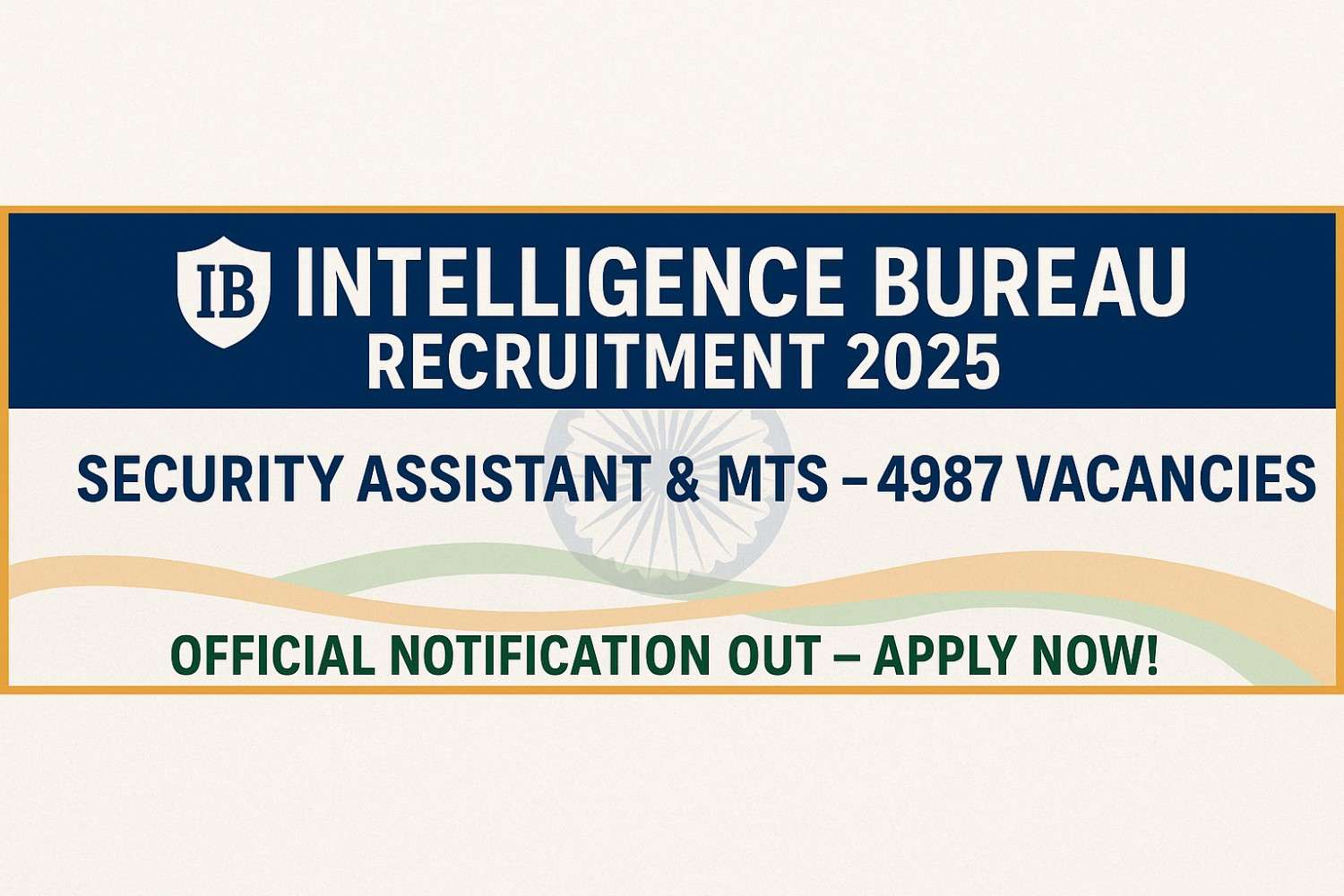 ib security assistant recruitment 2025 notification for 4987 vacancies