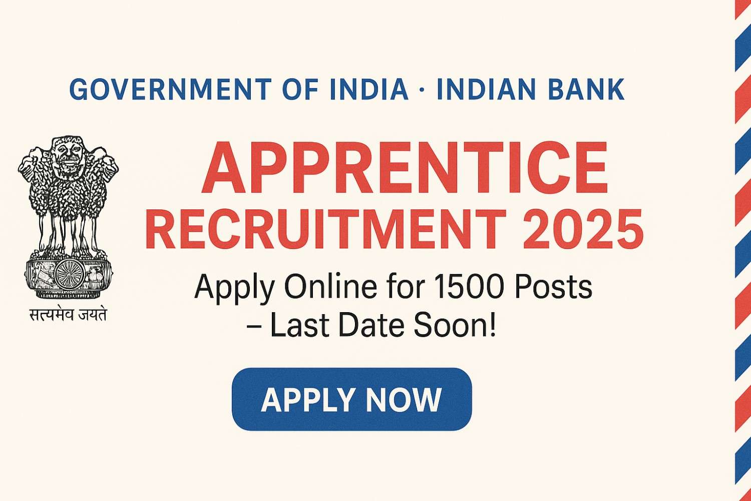 Indian Bank Apprentice Recruitment 2025 Notification – 1500 Posts Apply Online