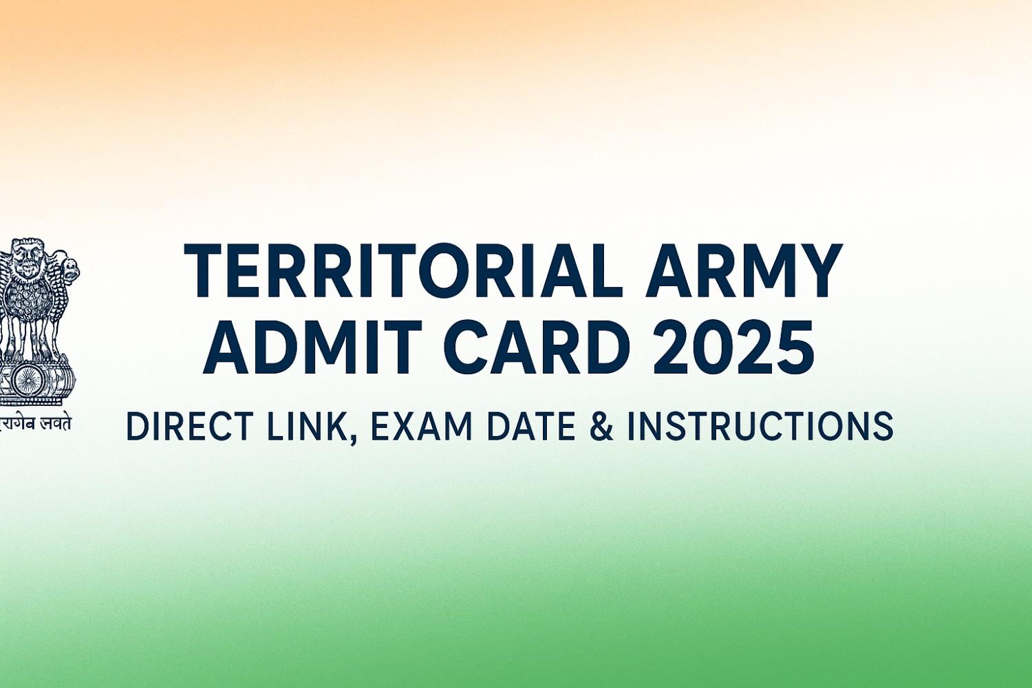 territorial army admit card 2025 download link